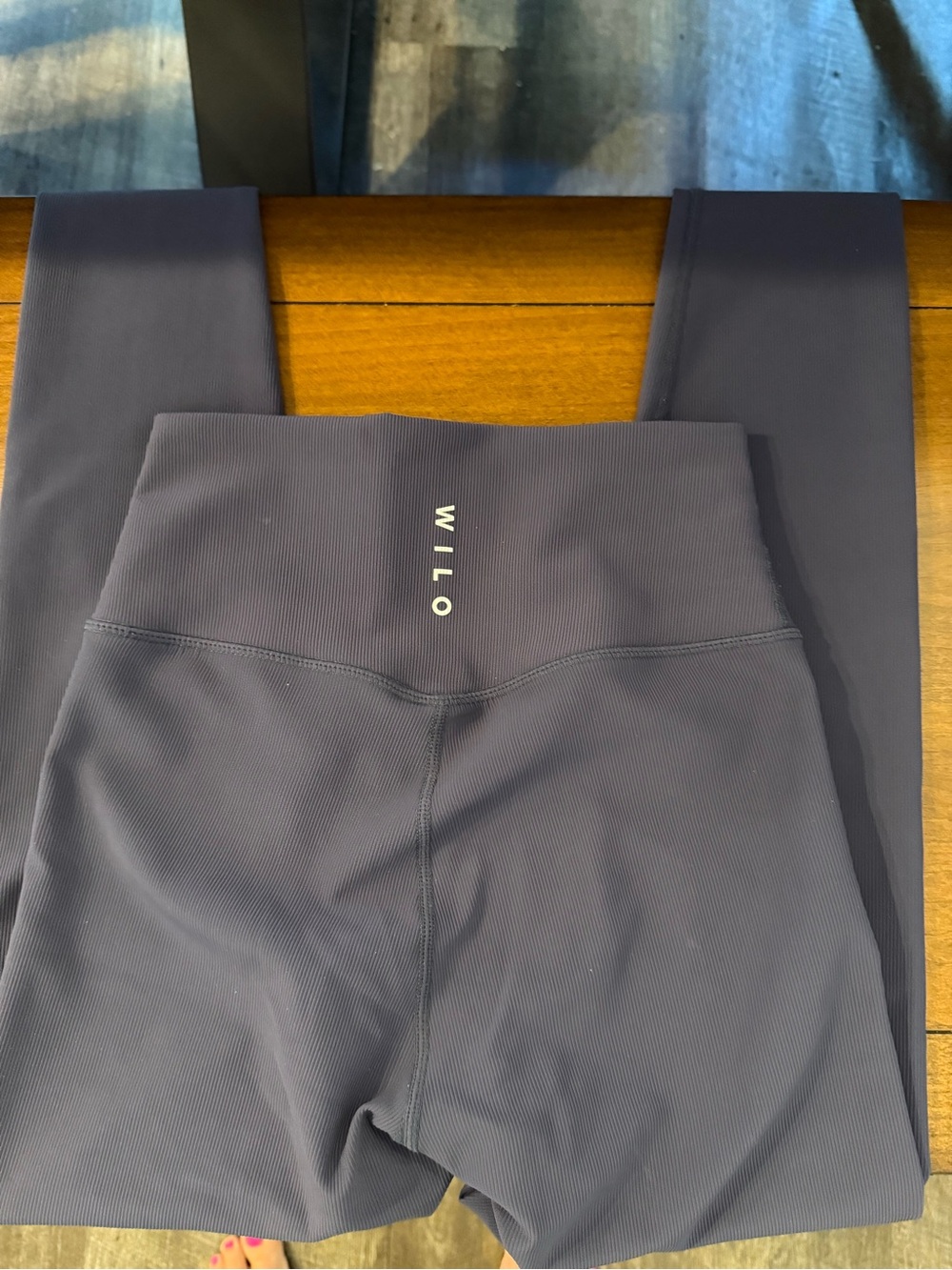 WILO High-Waist Ribbed Leggings in Navy